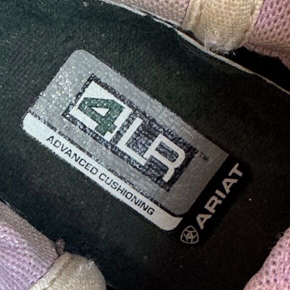 Ariat Western Boots Girls 10 Purple Leather Tombstone Wide Square Toe Embroidery - Picture 11 of 13